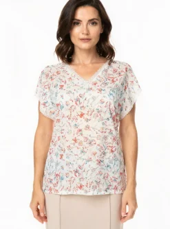 Top Damart Blanc Manches Courtes