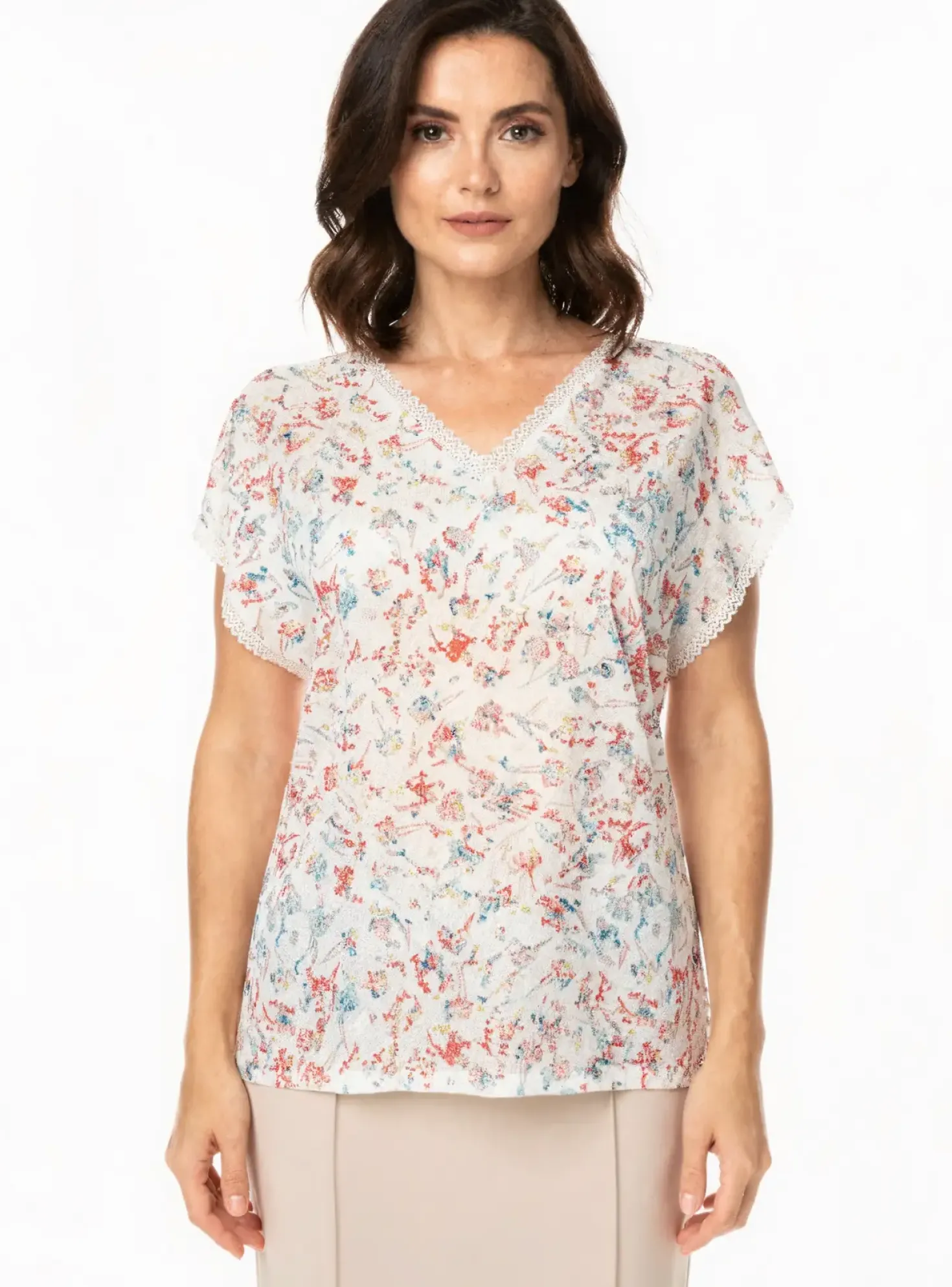 Top Damart Blanc Manches Courtes