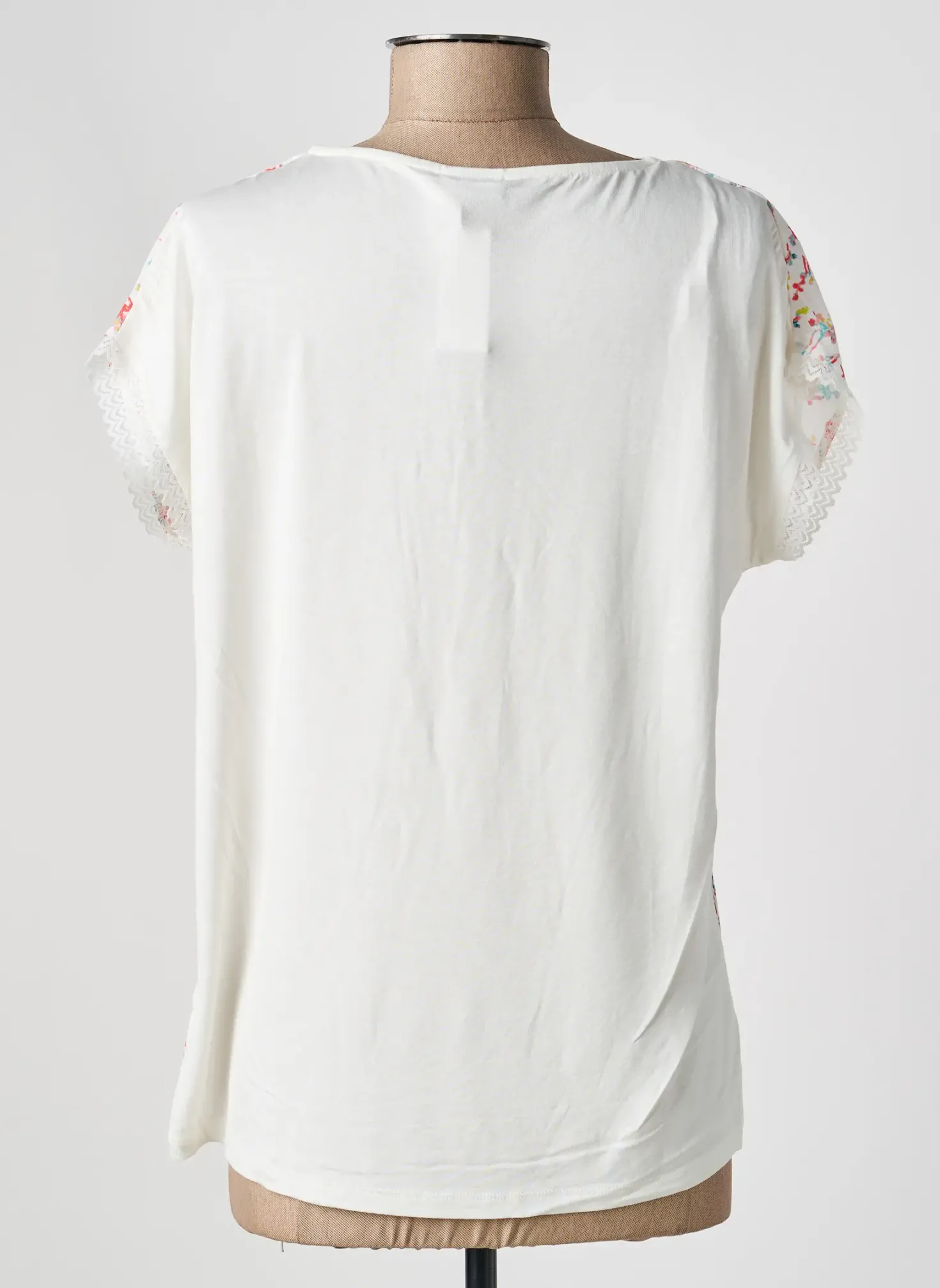 Top Damart Blanc Manches Courtes