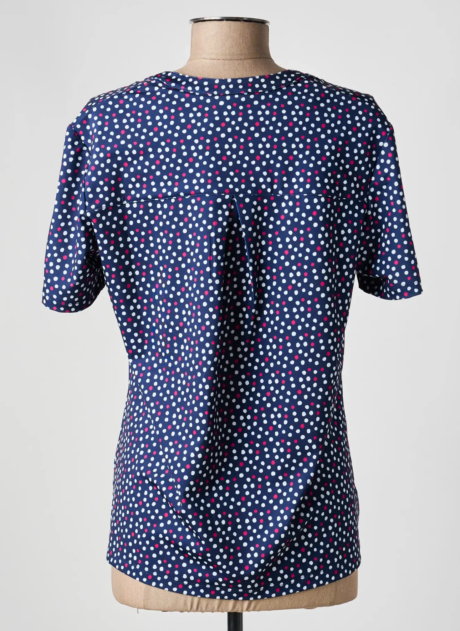 Top Damart Bleu Manches Courtes