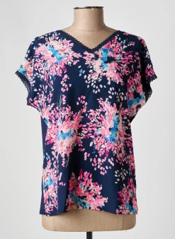Top Damart Bleu Manches Courtes