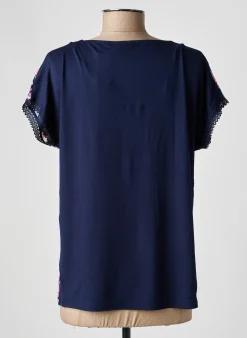 Top Damart Bleu Manches Courtes