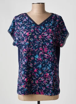 Top Damart Bleu Manches Courtes