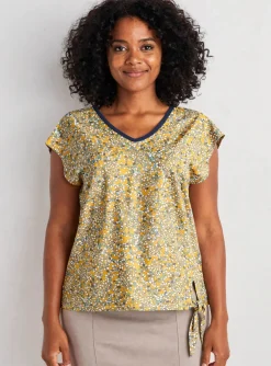 Top Damart Jaune Manches Courtes