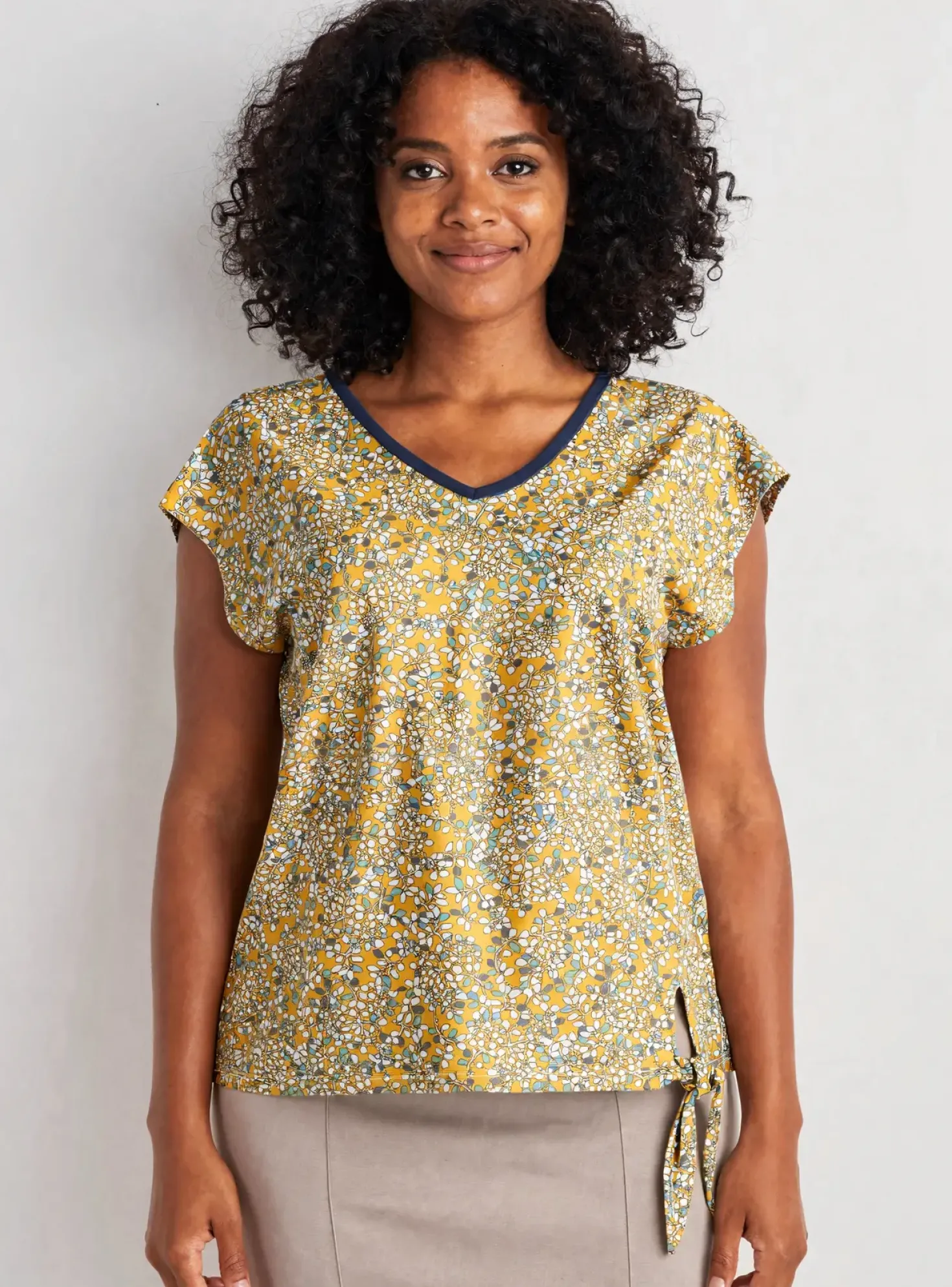 Top Damart Jaune Manches Courtes