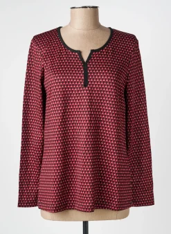Top Damart Rouge Manches Longues