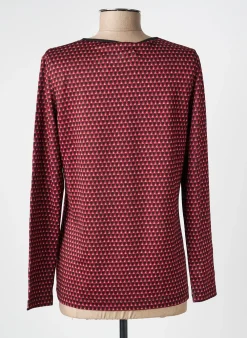 Top Damart Rouge Manches Longues