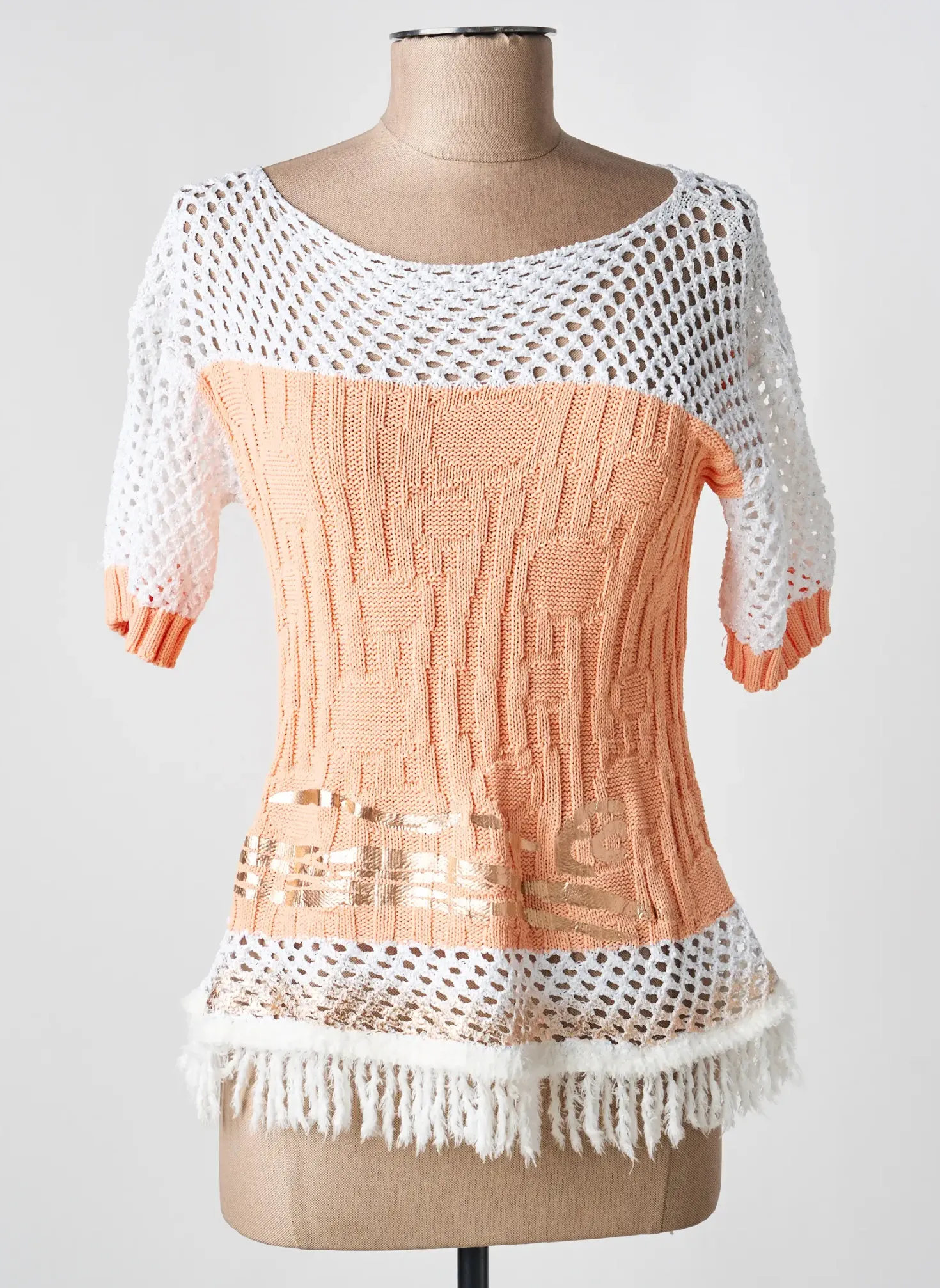 Top Elisa Cavaletti Orange Manches Courtes
