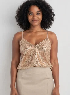 Top Emma & Ella Beige Fines Bretelles