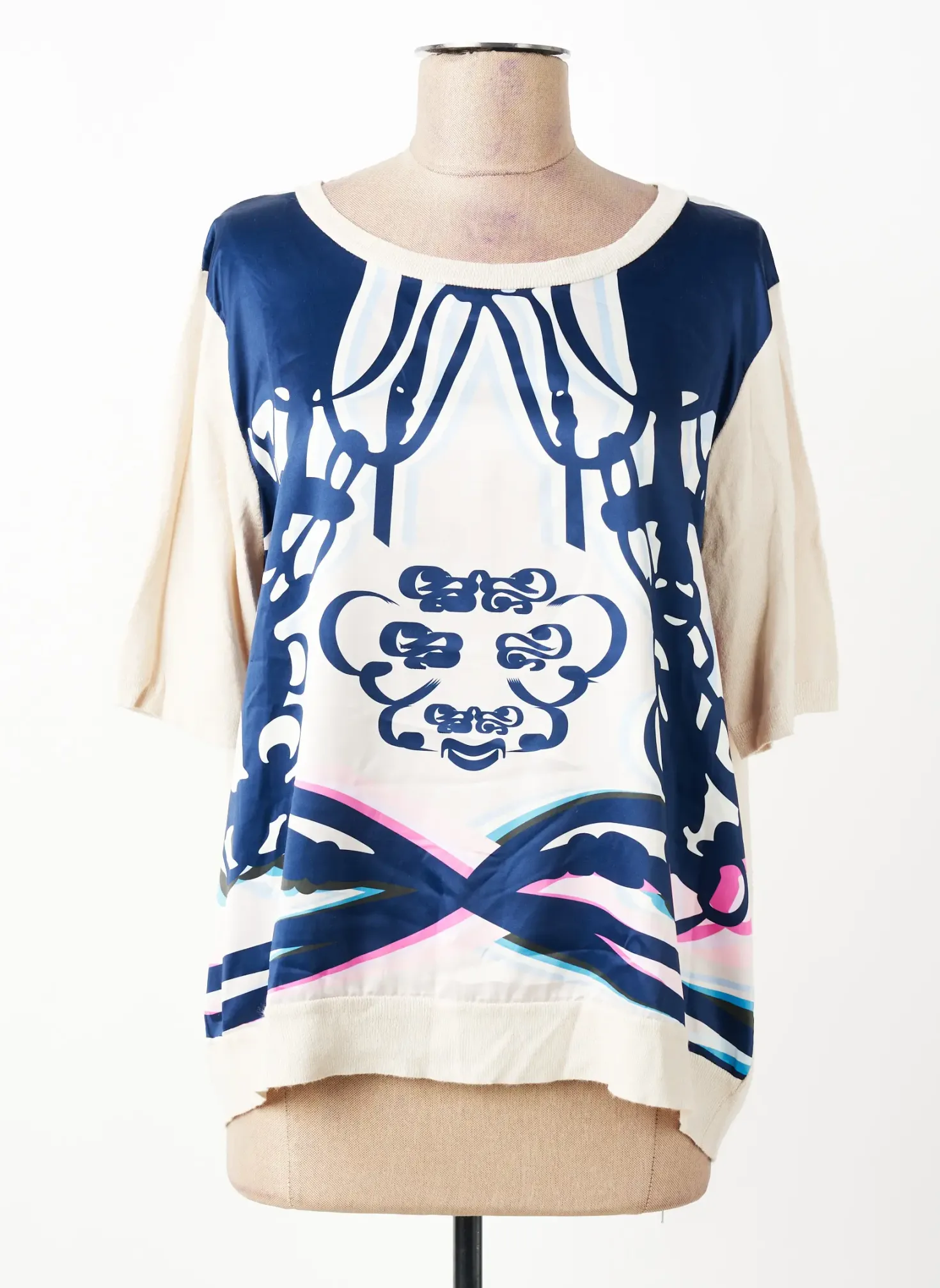 Top Escorpion Beige Manches Courtes