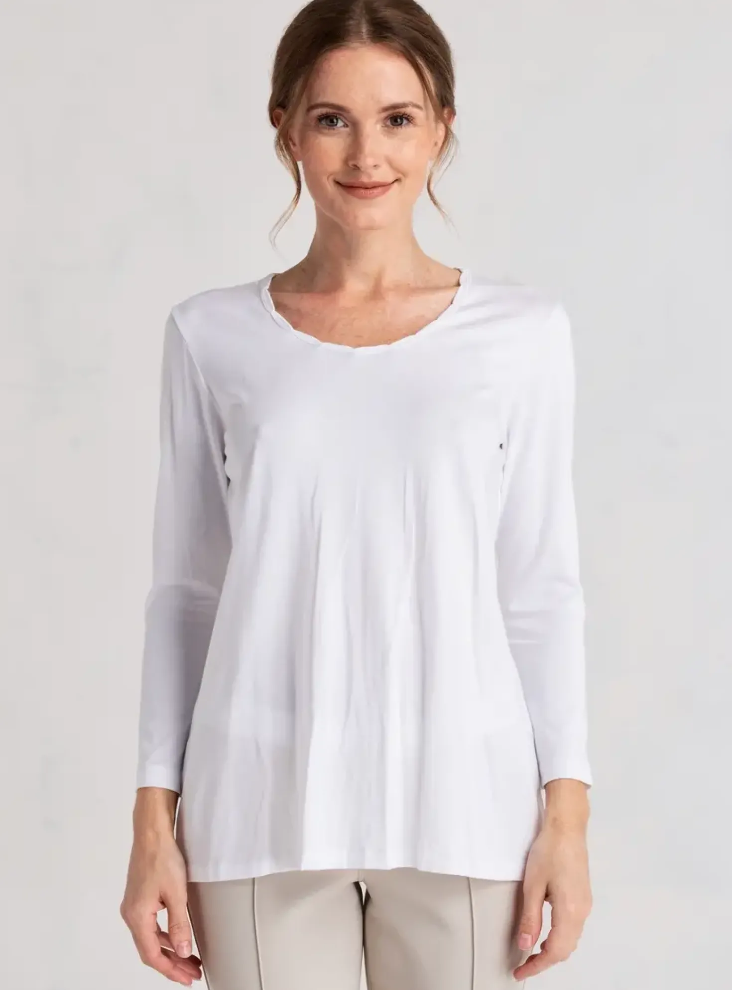 Top Gelco Blanc Manches Longues