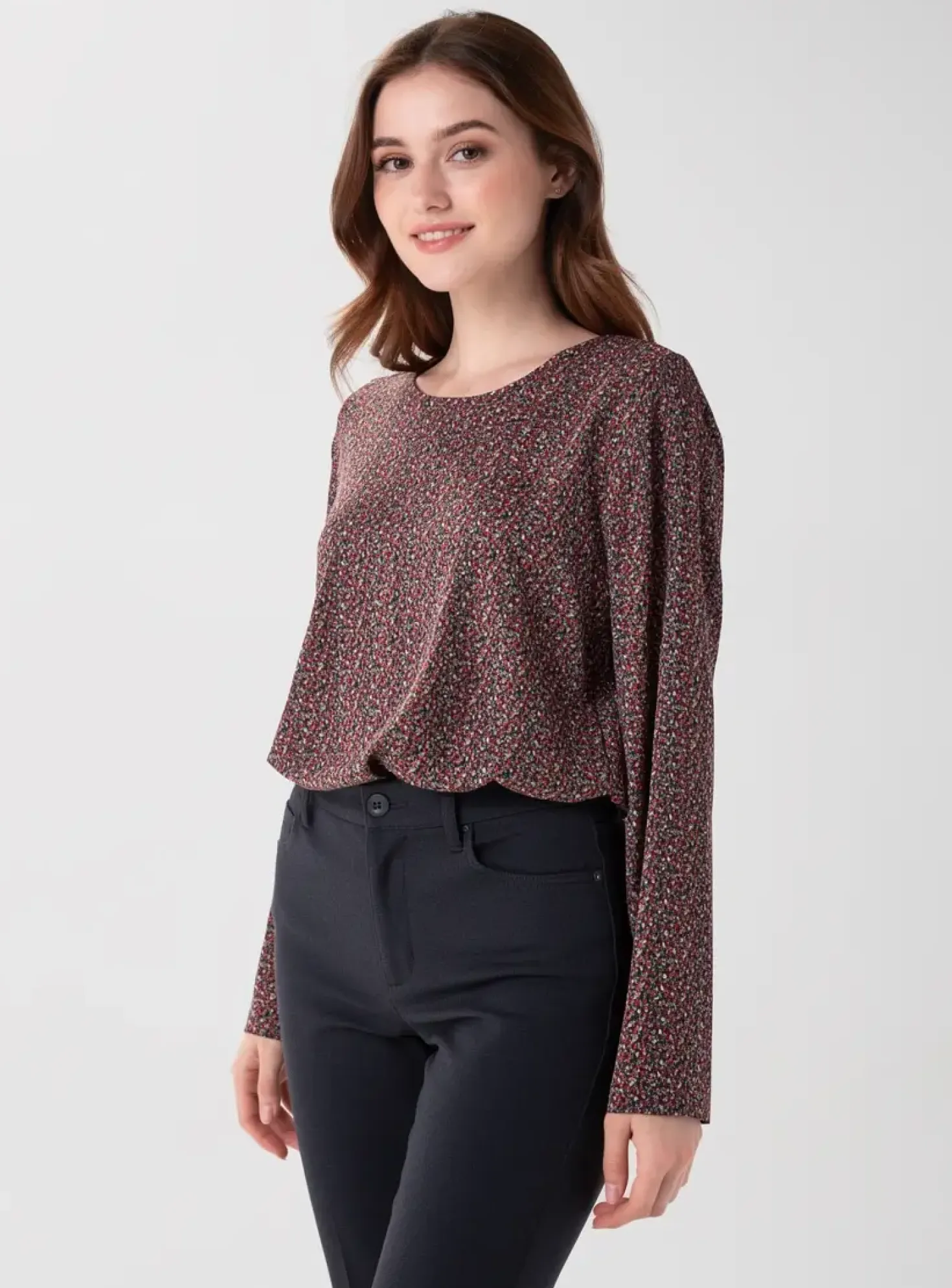 Top Gevana Noir Manches Longues