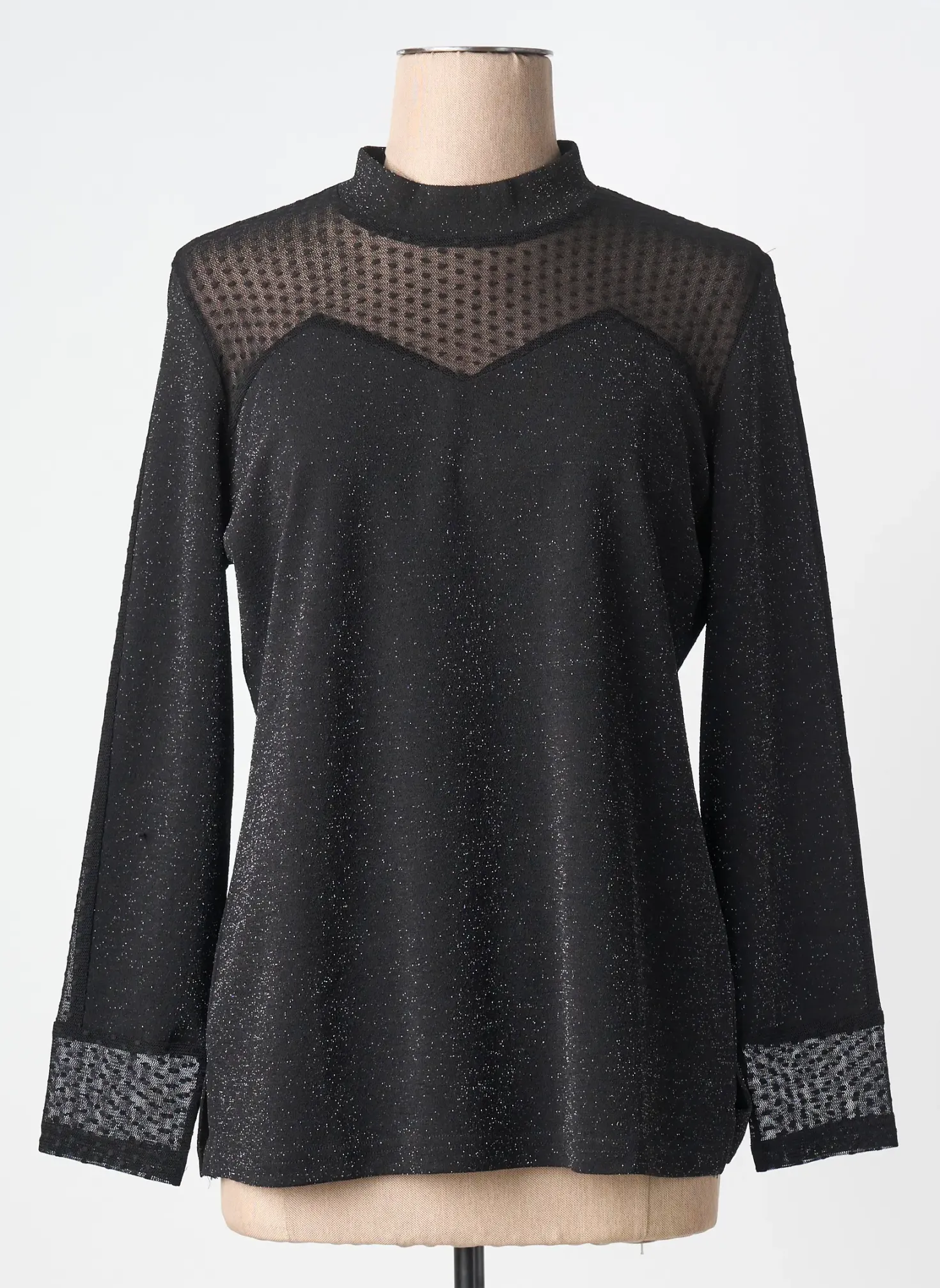 Top Griffon Noir Manches Longues