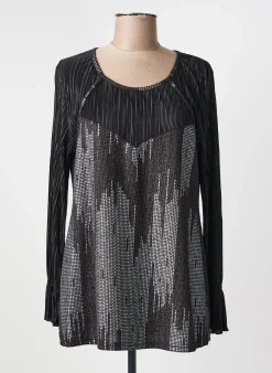 Top Halogene Noir Manches Longues
