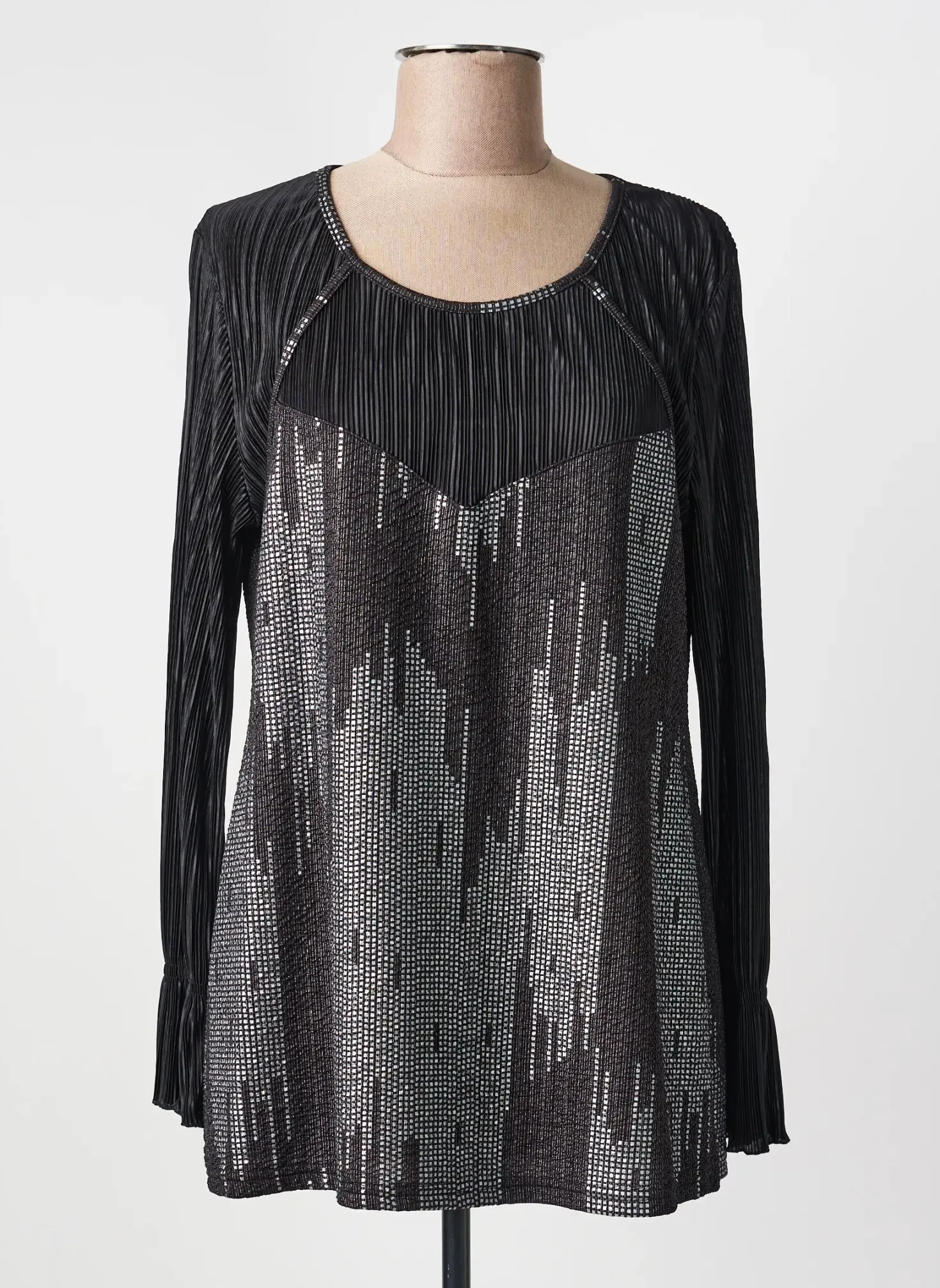 Top Halogene Noir Manches Longues