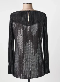 Top Halogene Noir Manches Longues