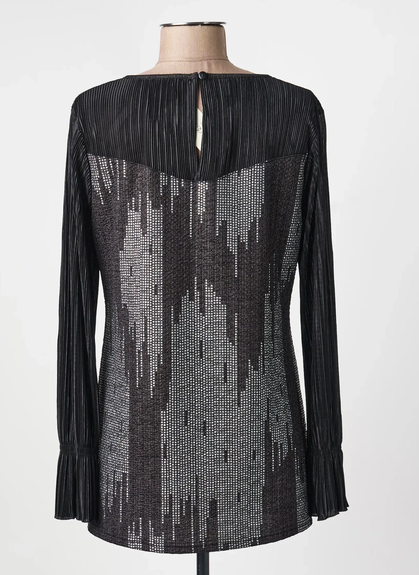 Top Halogene Noir Manches Longues