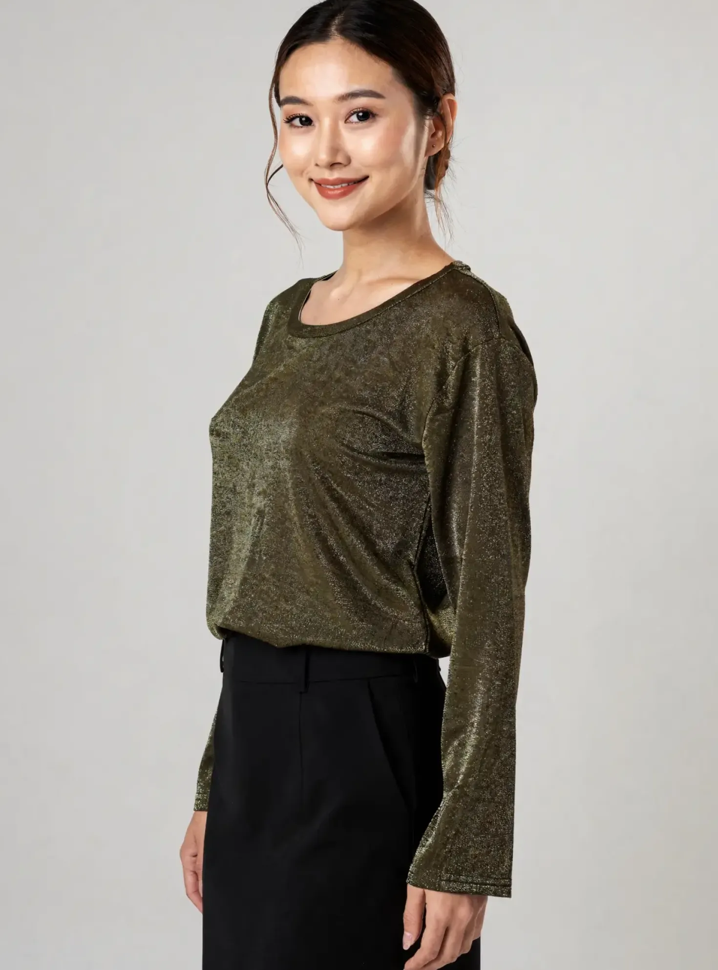 Top La Fee Maraboutee Or Manches Longues