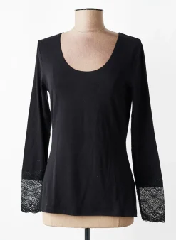 Top Lauren Vidal Noir Manches Longues