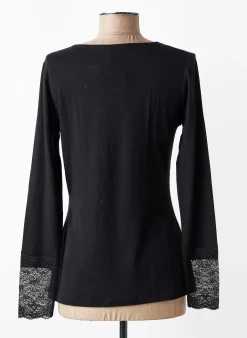 Top Lauren Vidal Noir Manches Longues