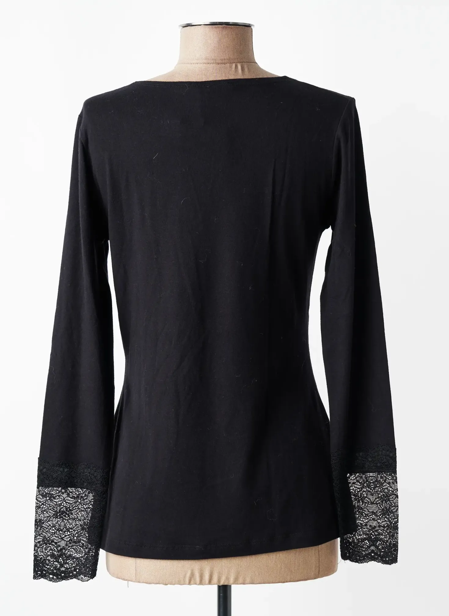 Top Lauren Vidal Noir Manches Longues