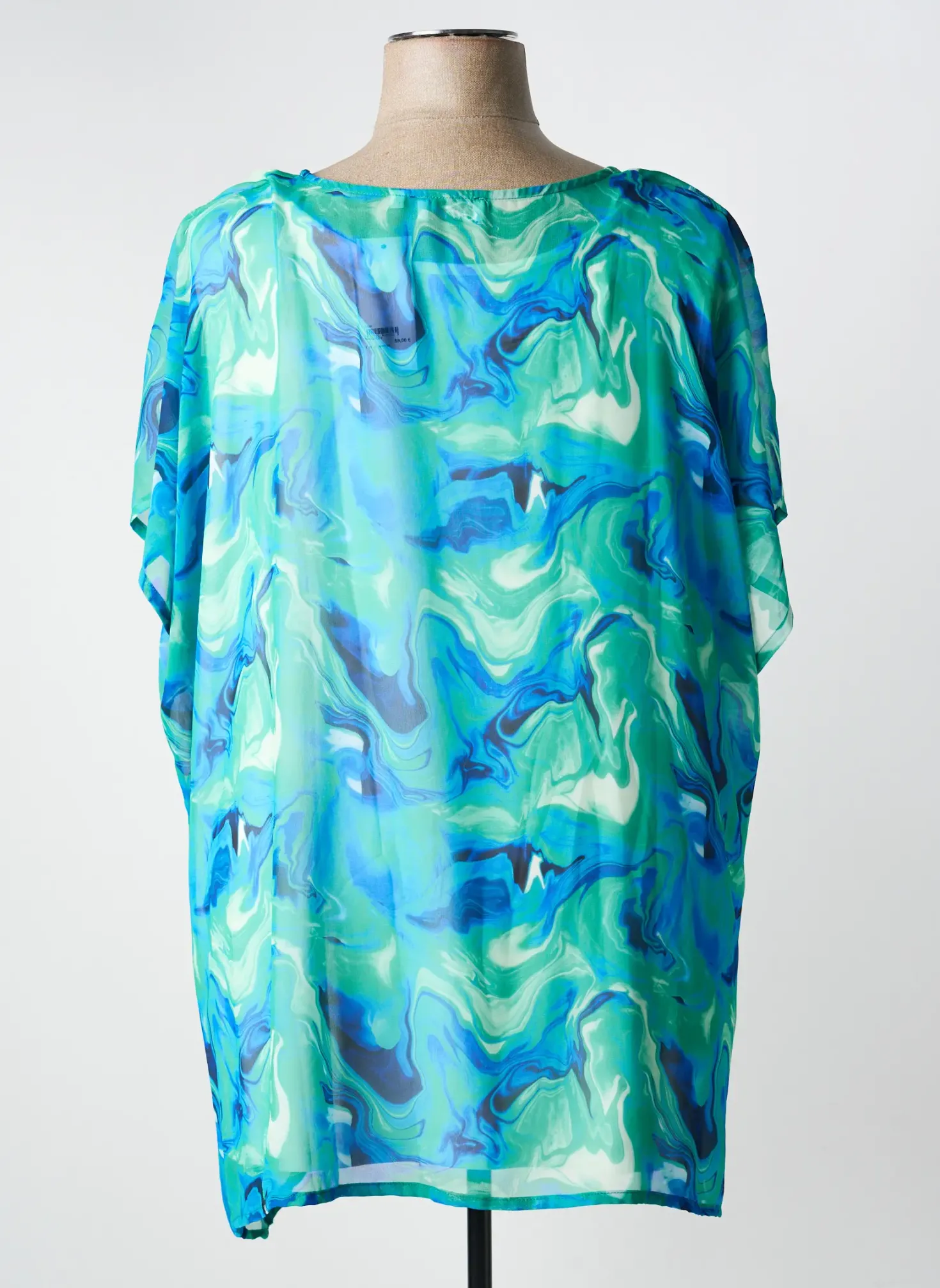 Top Leah Curve Bleu Manches Courtes