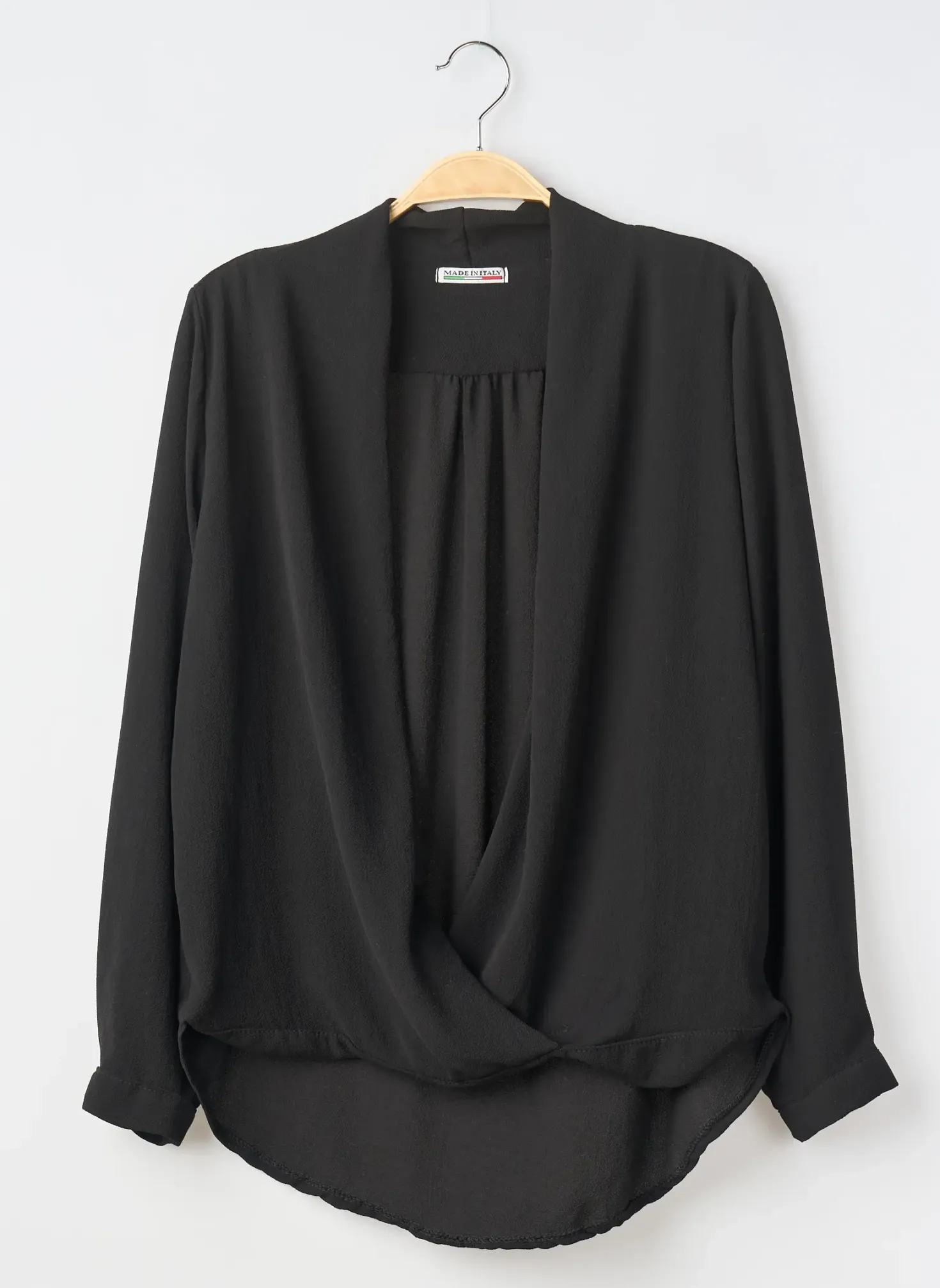 Top Made In Italy Noir Manches Longues
