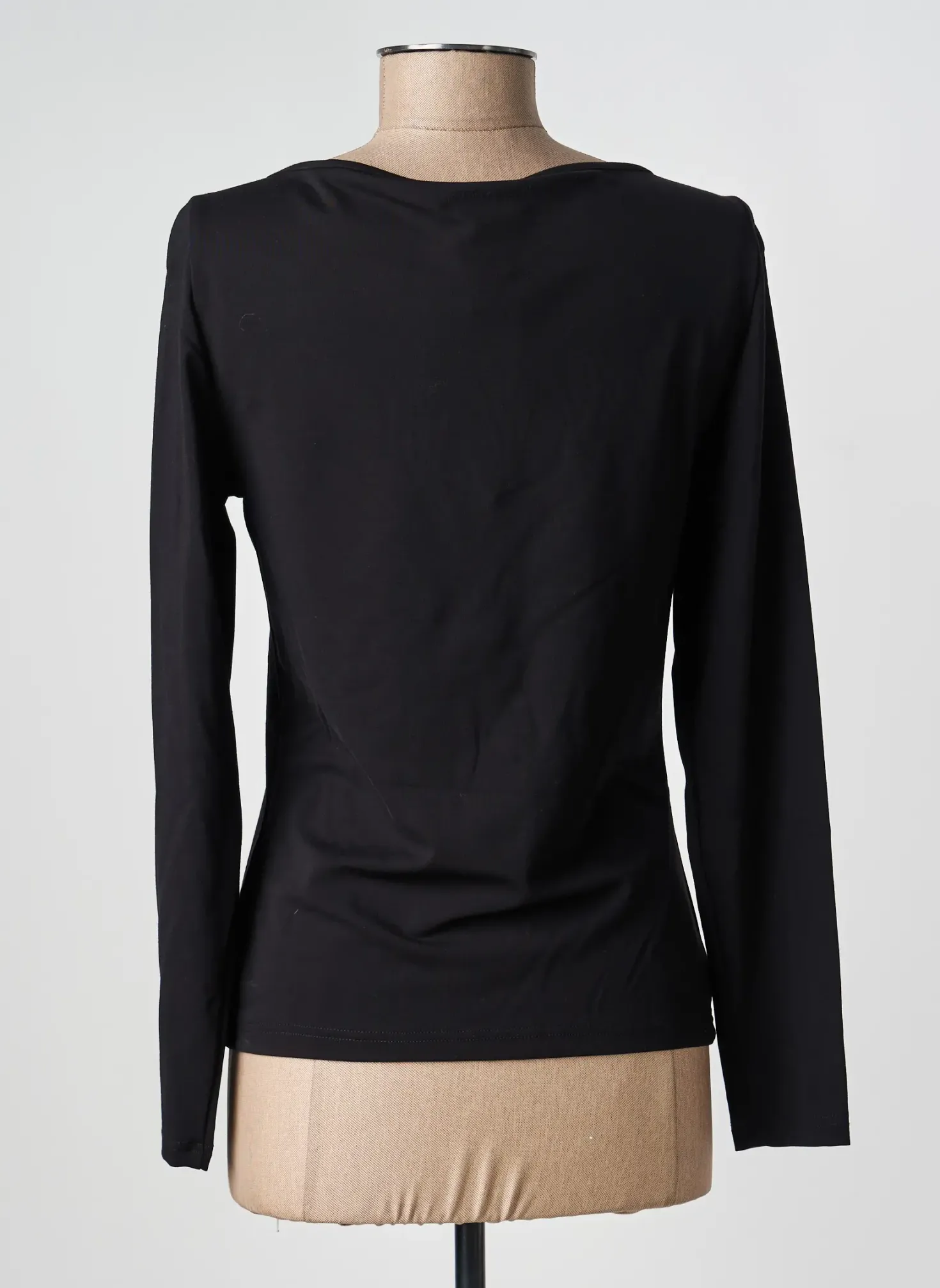 Top Nathalie Chaize Noir Manches Longues