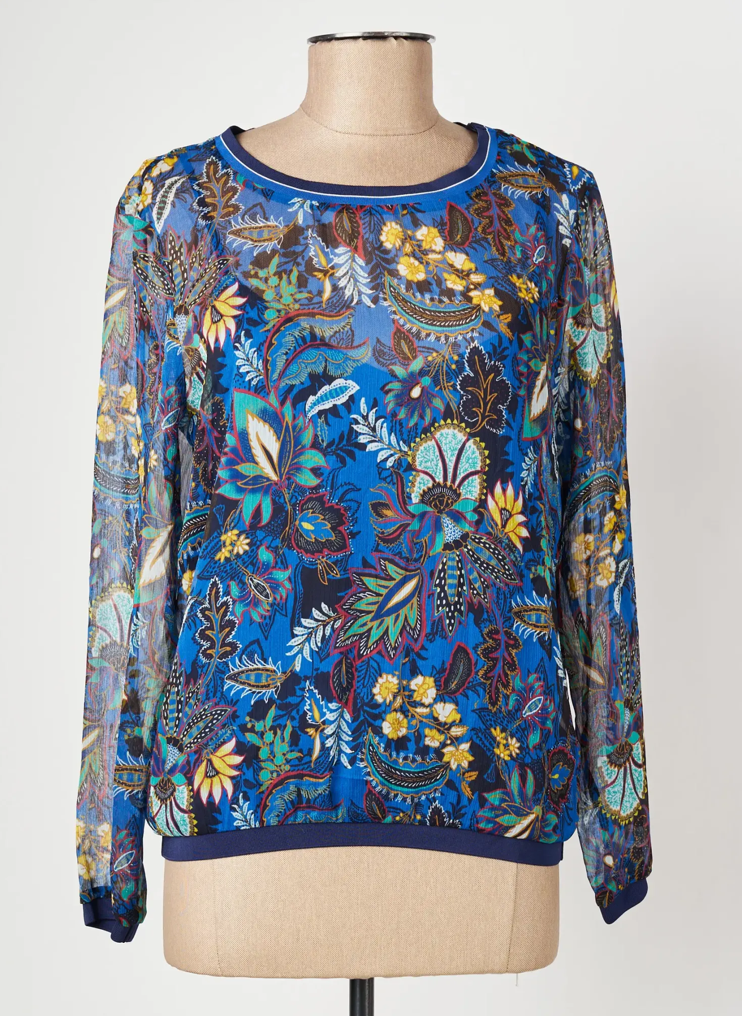 Top One Step Bleu Manches Longues