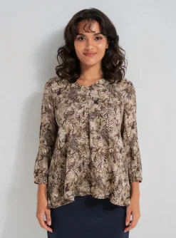 Top One Step Marron Manches 3/4