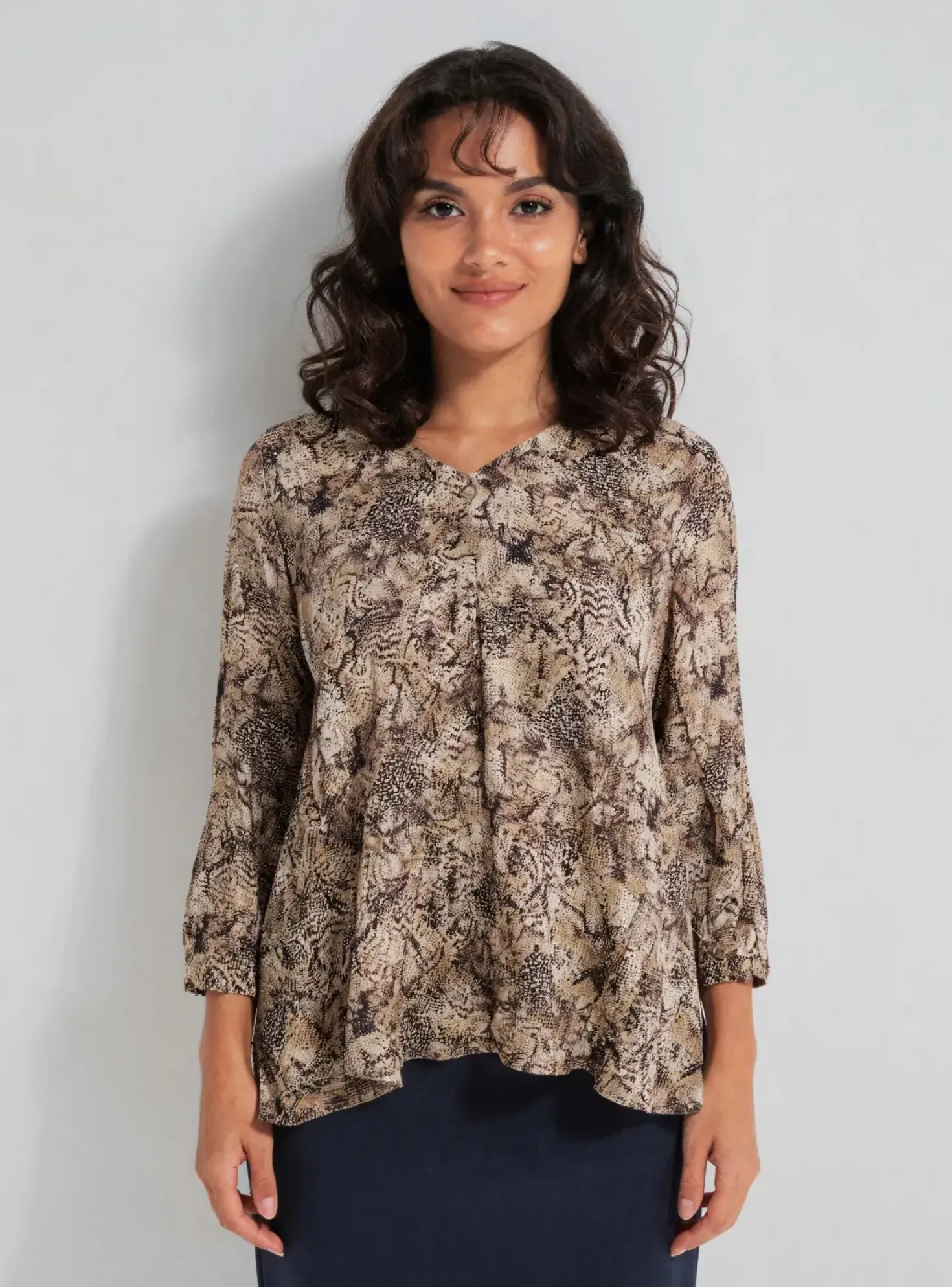 Top One Step Marron Manches 3/4