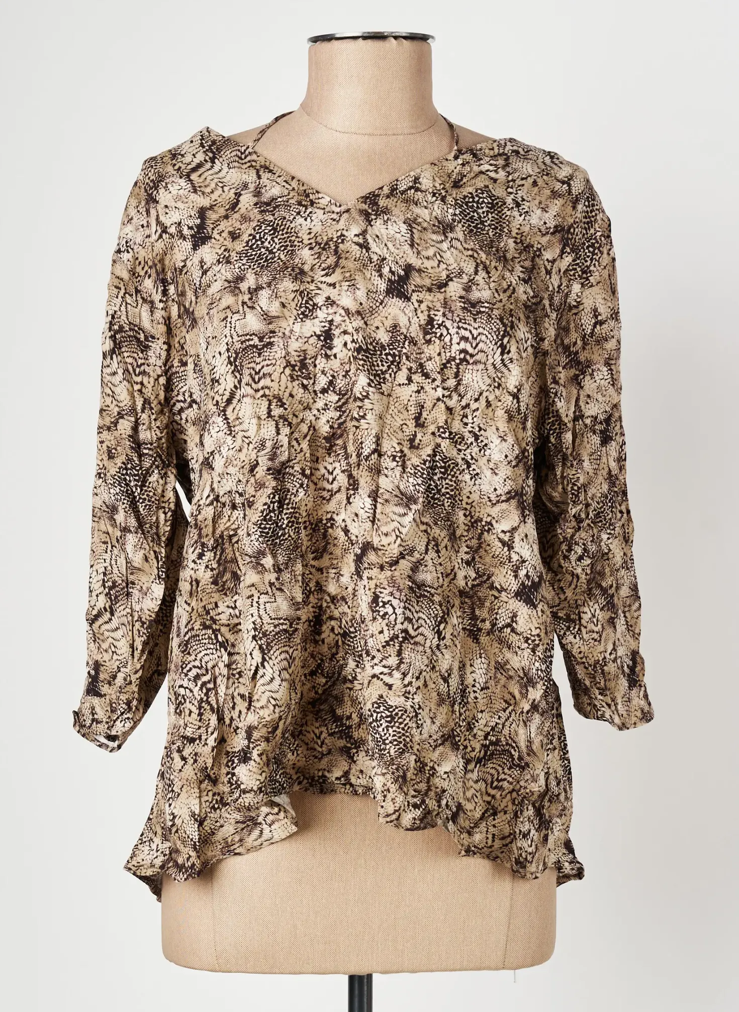 Top One Step Marron Manches 3/4