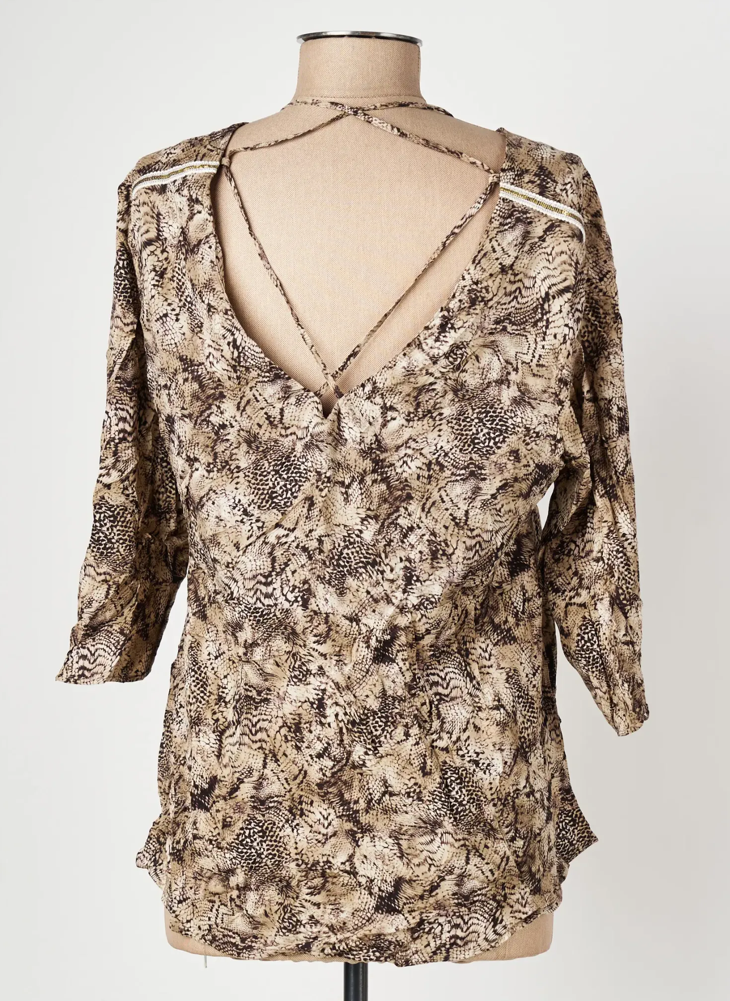 Top One Step Marron Manches 3/4