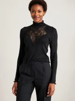 Top Oscalito Noir Manches Longues