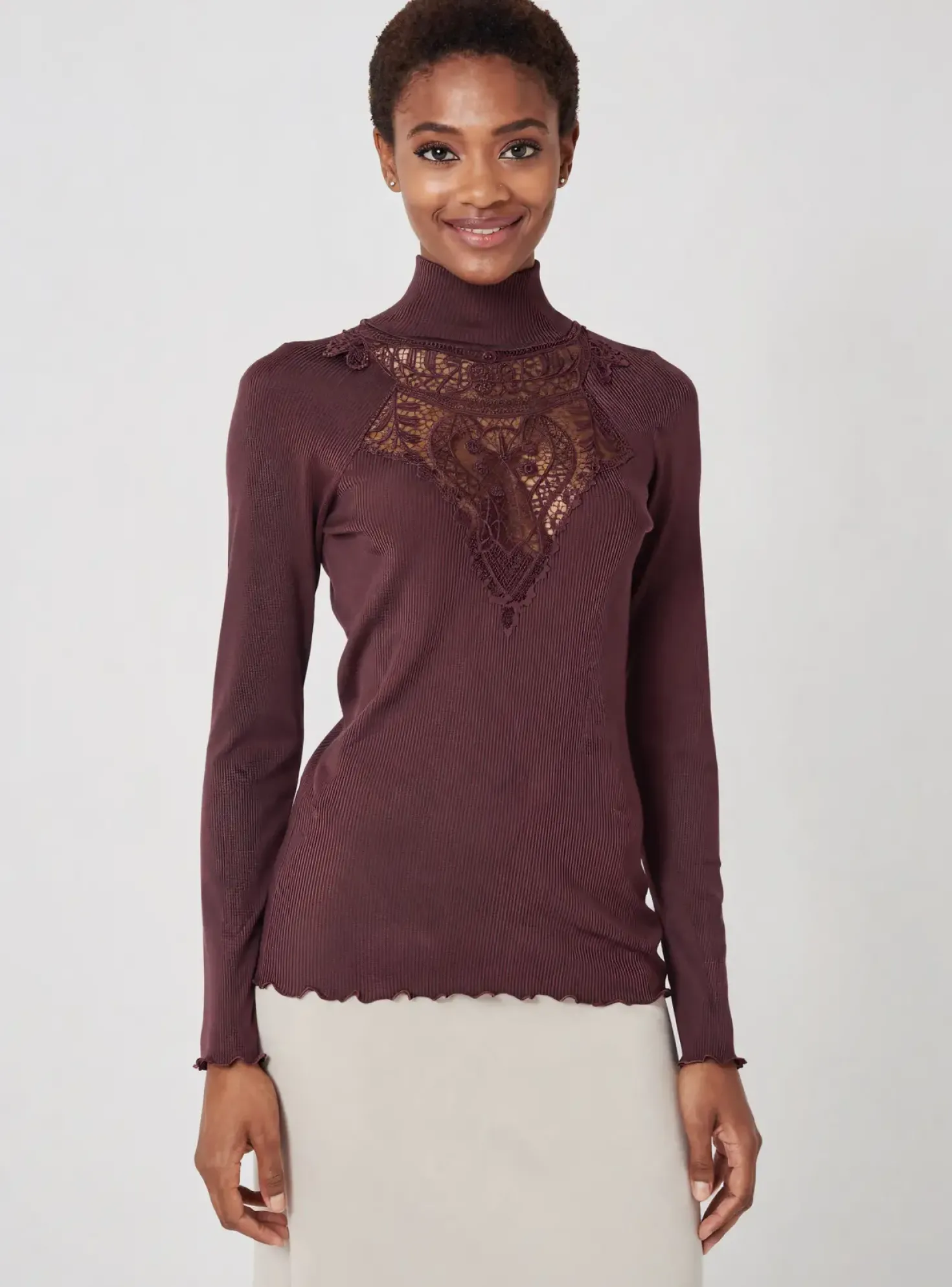 Top Oscalito Violet Manches Longues