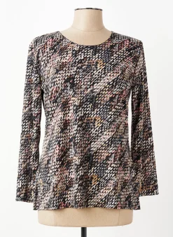 Top Plurielles Noir Manches Longues