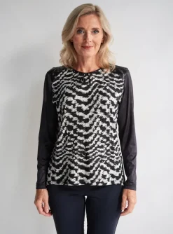 Top Quattro Noir Manches Longues