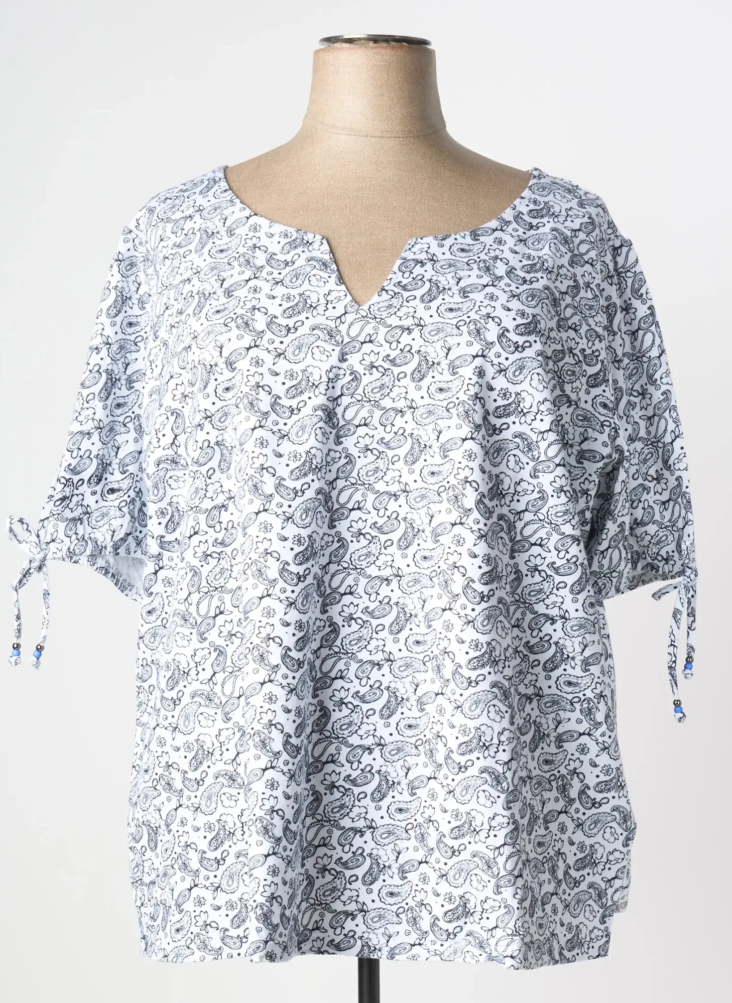 Top Sheego Blanc Manches Courtes