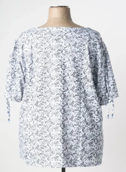 Top Sheego Blanc Manches Courtes
