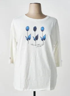 Top Sheego Blanc Manches Longues