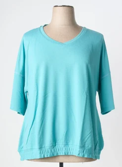 Top Sheego Bleu Manches 3/4
