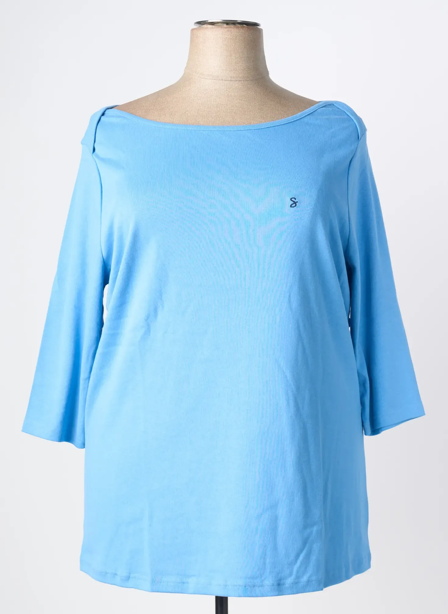 Top Sheego Bleu Manches 3/4