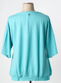Top Sheego Bleu Manches 3/4