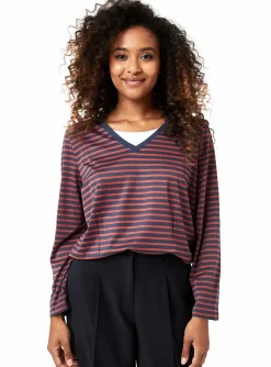 Top Sheego Bleu Manches Longues