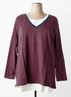 Top Sheego Bleu Manches Longues