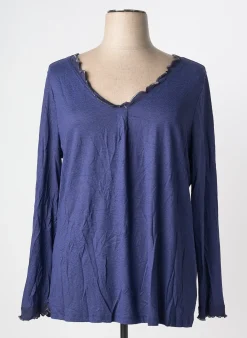 Top Sheego Bleu Manches Longues