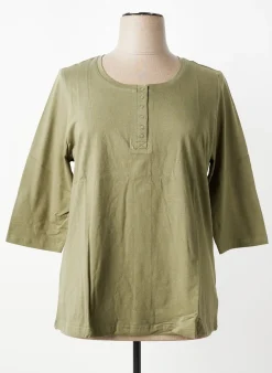 Top Sheego Vert Manches 3/4