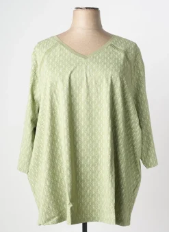 Top Sheego Vert Manches Longues