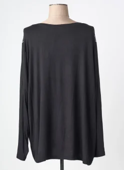 Top Sophia Curvy Noir Manches Longues