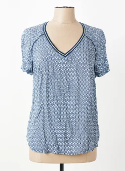 Top Terre De Fées Bleu Manches Courtes